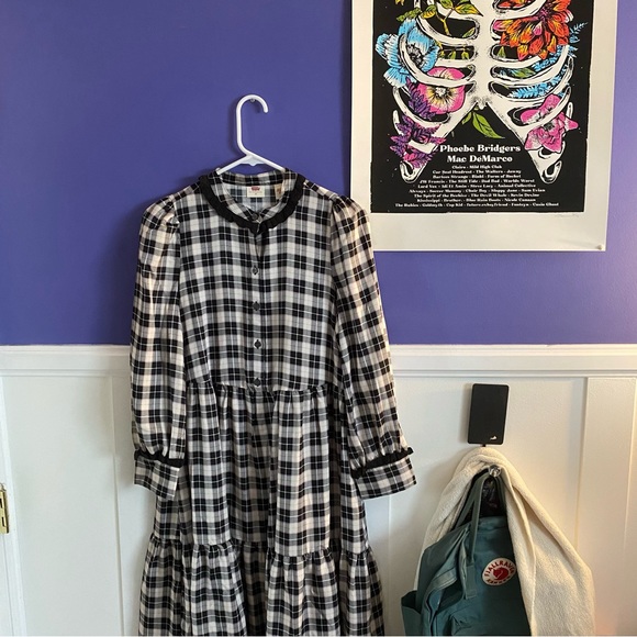 levi’s farah midi gigham plaid ruffle dress - Picture 7 of 7